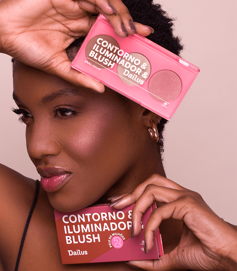 Contorno & Iluminador & Blush - Pele De Milhões 2 - Peles Médias a Escuras