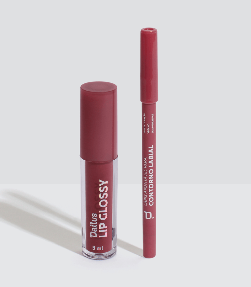 Lápis Contorno Labial Rosé + Lip Glossy Cake