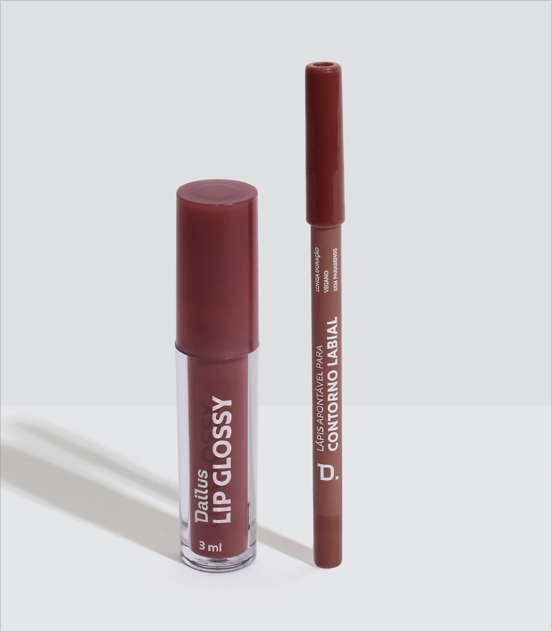Lápis Contorno Labial Taupe + Lip Glossy Cookie