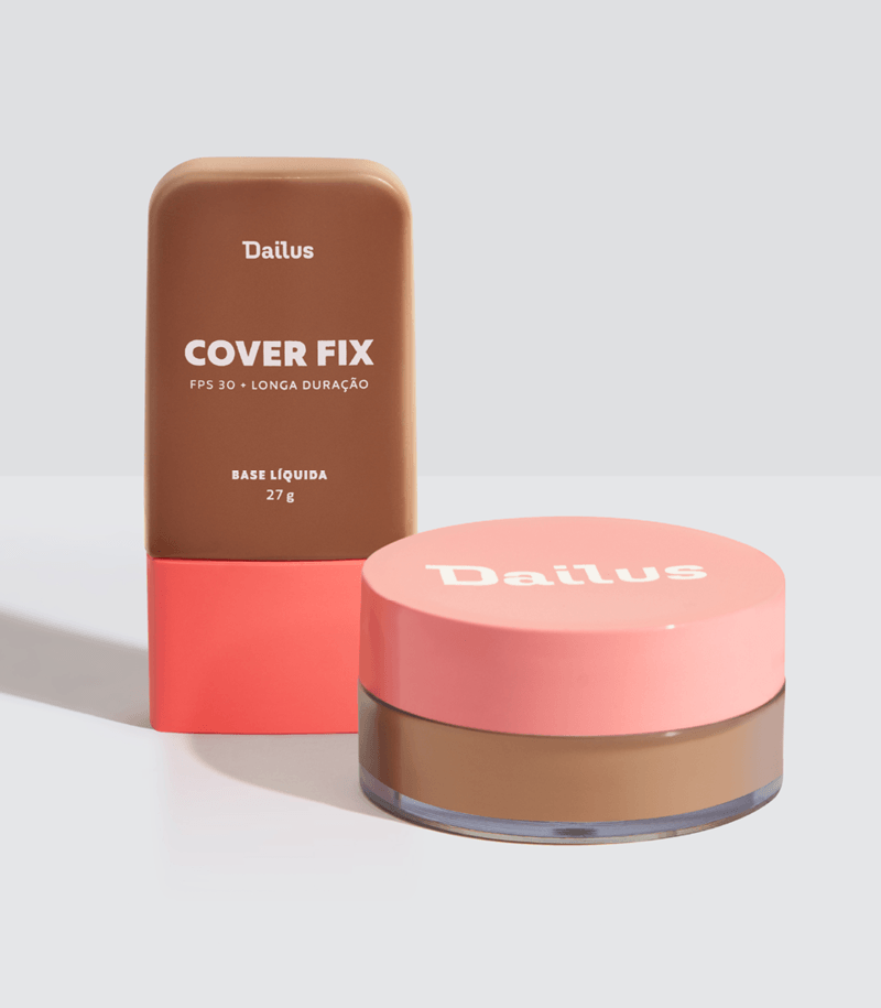 Kit Base Cover Fix D.10 + Pó Solto Ultrafino Escuro