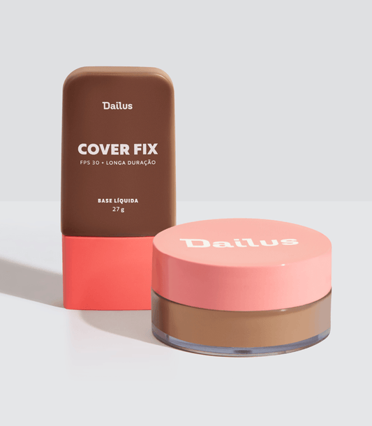 Kit Base Cover Fix D.11 + Pó Solto Ultrafino Escuro
