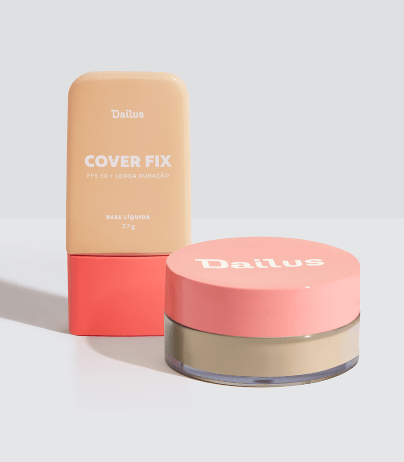 Kit Base Cover Fix D.4 + Pó Solto Ultrafino Claro