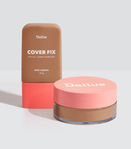 Kit Base Cover Fix D.9 + Pó Solto Ultrafino Escuro