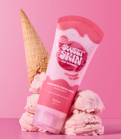 SABONETE ESFOLIANTE CROCANTE (MORANGO AO LEITE) – SWEET SKIN ICE CREAM
