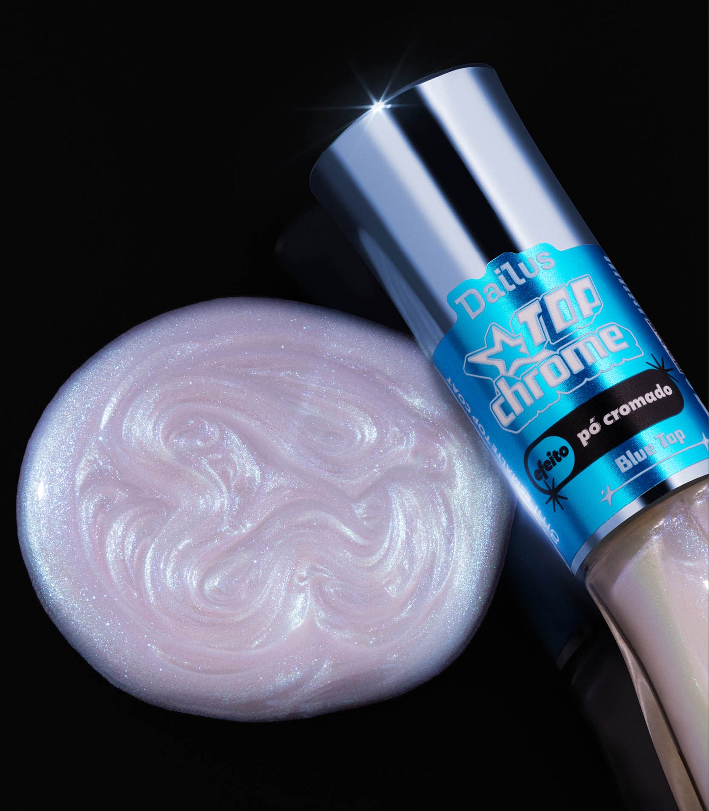 Esmalte Top Chrome – Efeito Pó Cromado – Blue To