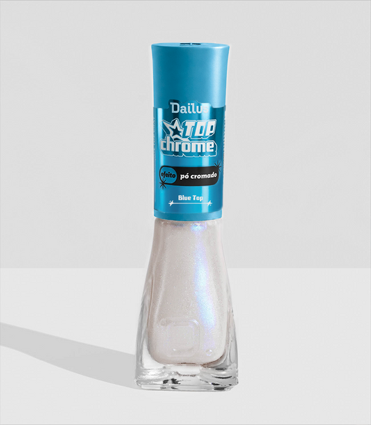 Esmalte Top Chrome – Efeito Pó Cromado – Blue To