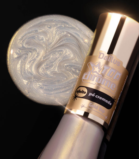 Esmalte Top Chrome – Efeito Pó Cromado – Gold To