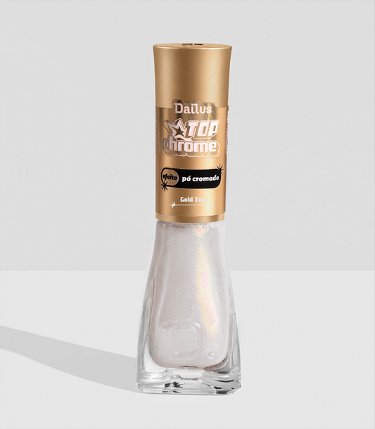 Esmalte Top Chrome – Efeito Pó Cromado – Gold Top