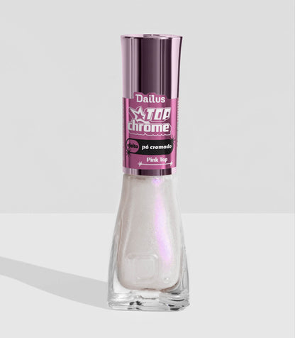 Esmalte Top Chrome – Efeito Pó Cromado – Pink Top