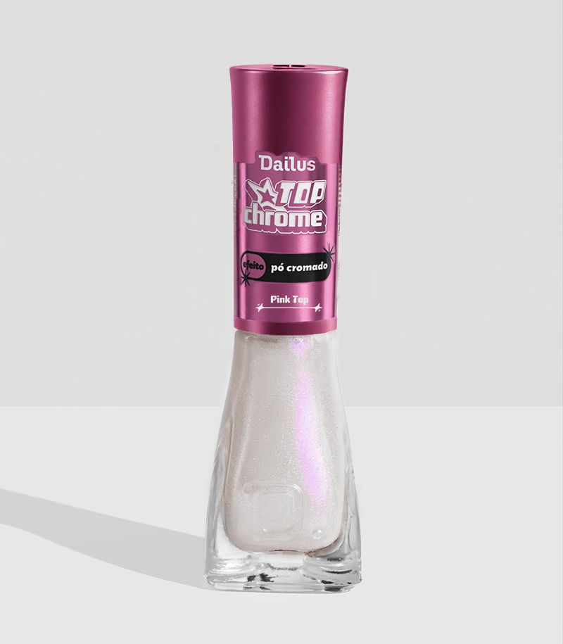Esmalte Top Chrome – Efeito Pó Cromado – Pink Top