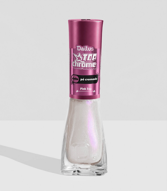 Esmalte Top Chrome – Efeito Pó Cromado – Pink Top