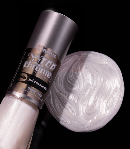 Esmalte Top Chrome – Efeito Pó Cromado – Silver Top