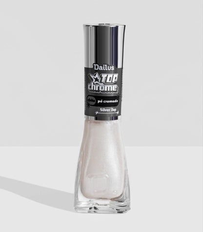 Esmalte Top Chrome – Efeito Pó Cromado – Silver Top